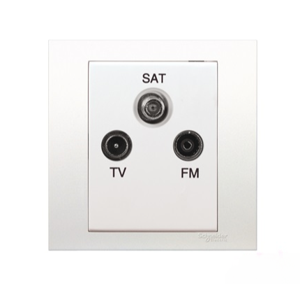 SCHNEIDER VIVACE KB33SMATV 1GANG TV/FM/SAT SOCKET OUTLET WITHOUT LOOPING (FLUSH)