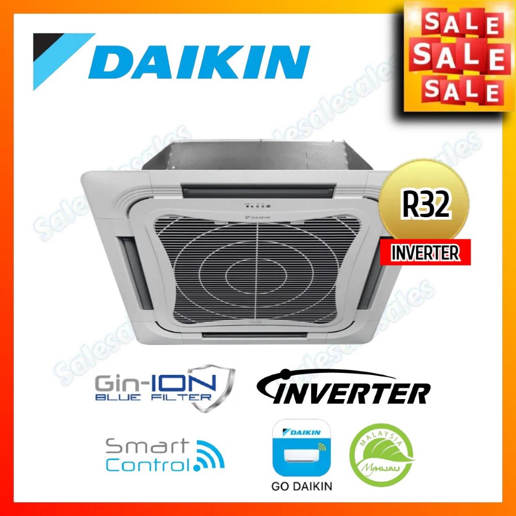 DAIKIN R32 INVERTER 2HP Ceiling Cassette Aircond