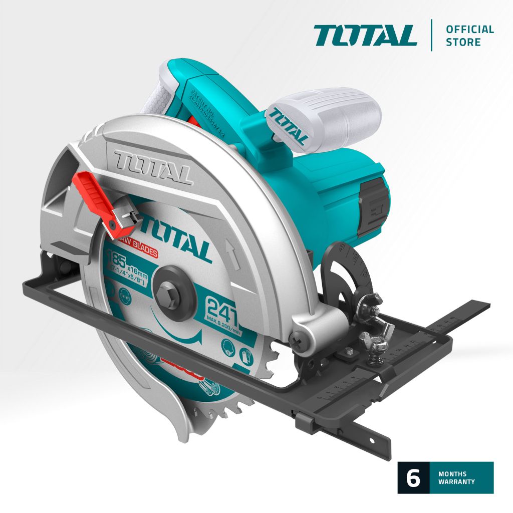 TOTAL TS1161856 CIRCULAR SAW (ADJUSTABLE BLADE DEPTH AND BEVEL ANGLE.)