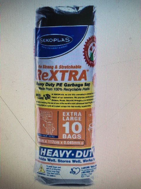 SEKOPLAS Heavy-Duty ReXTRA HDPE Garbage Bags XL 10 pieces