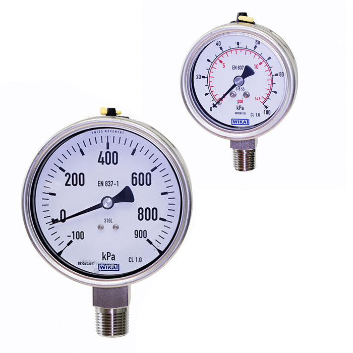 WIKA *WIKA Bourdon tube pressure gauge, 4in 40 bar