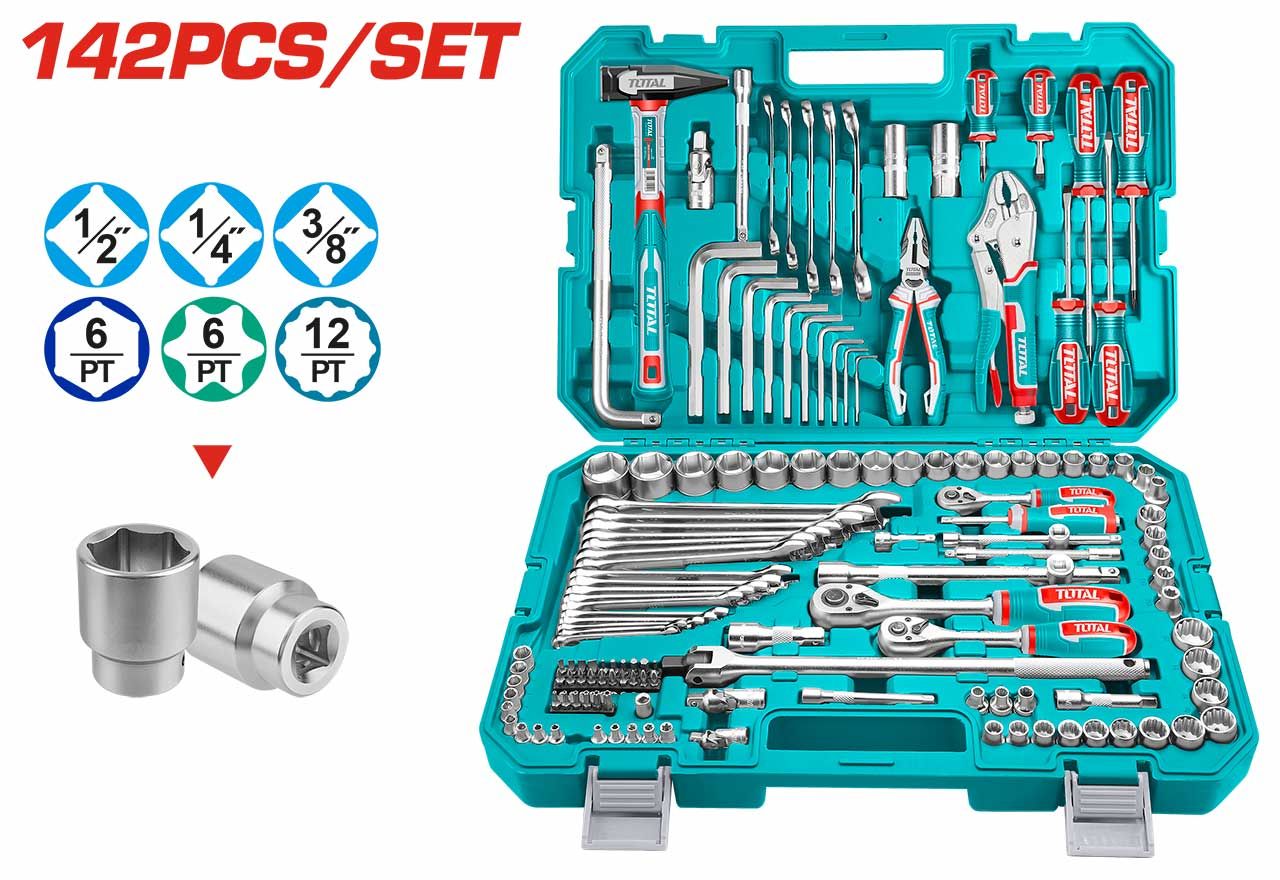 TOTAL THKTHP21426 142 Pcs Combination Tools Set