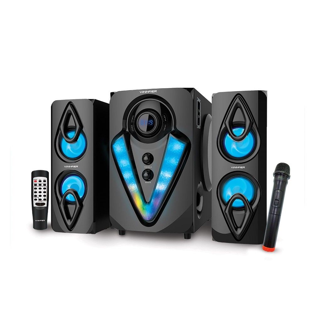 VINNFIER Champ 202 BTRM 2.1 Speaker with Karaoke System, Bluetooth, FM Radio, USB, SD Card Slot, Remote Control