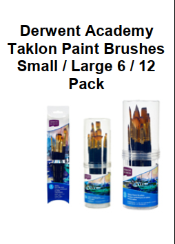 Genuine Malaysia Derwent Academy Product - Derwent Academy Taklon Paint Brushes Small 6 Pack R310355