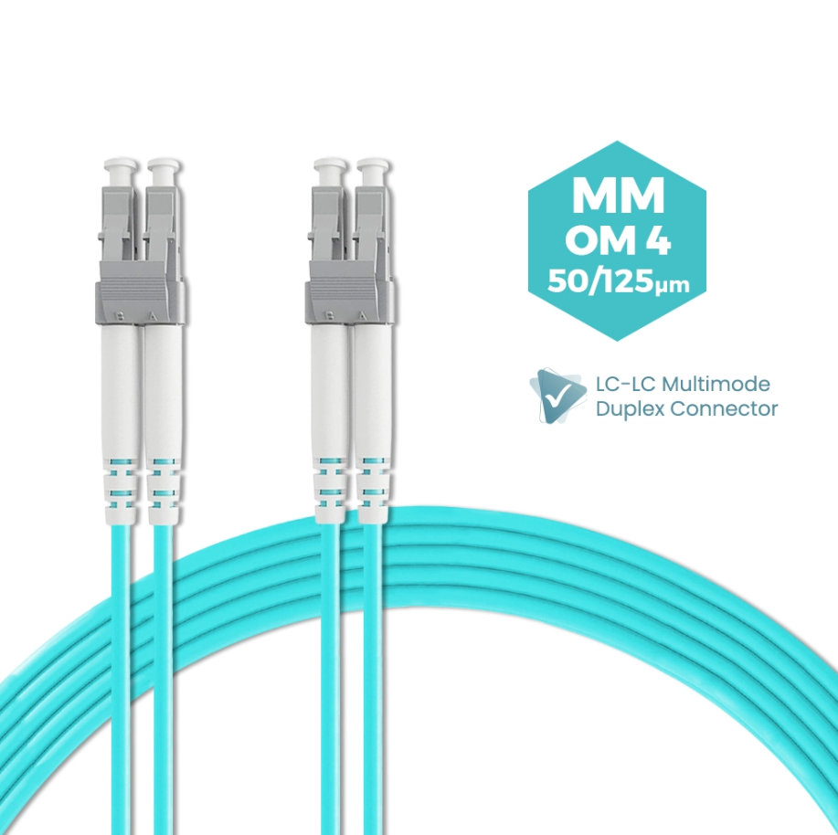 LC-LC 50/125 OM4 MULTIMODE DUPLEX FIBER OPTIC PATCH CORD (100MTR)