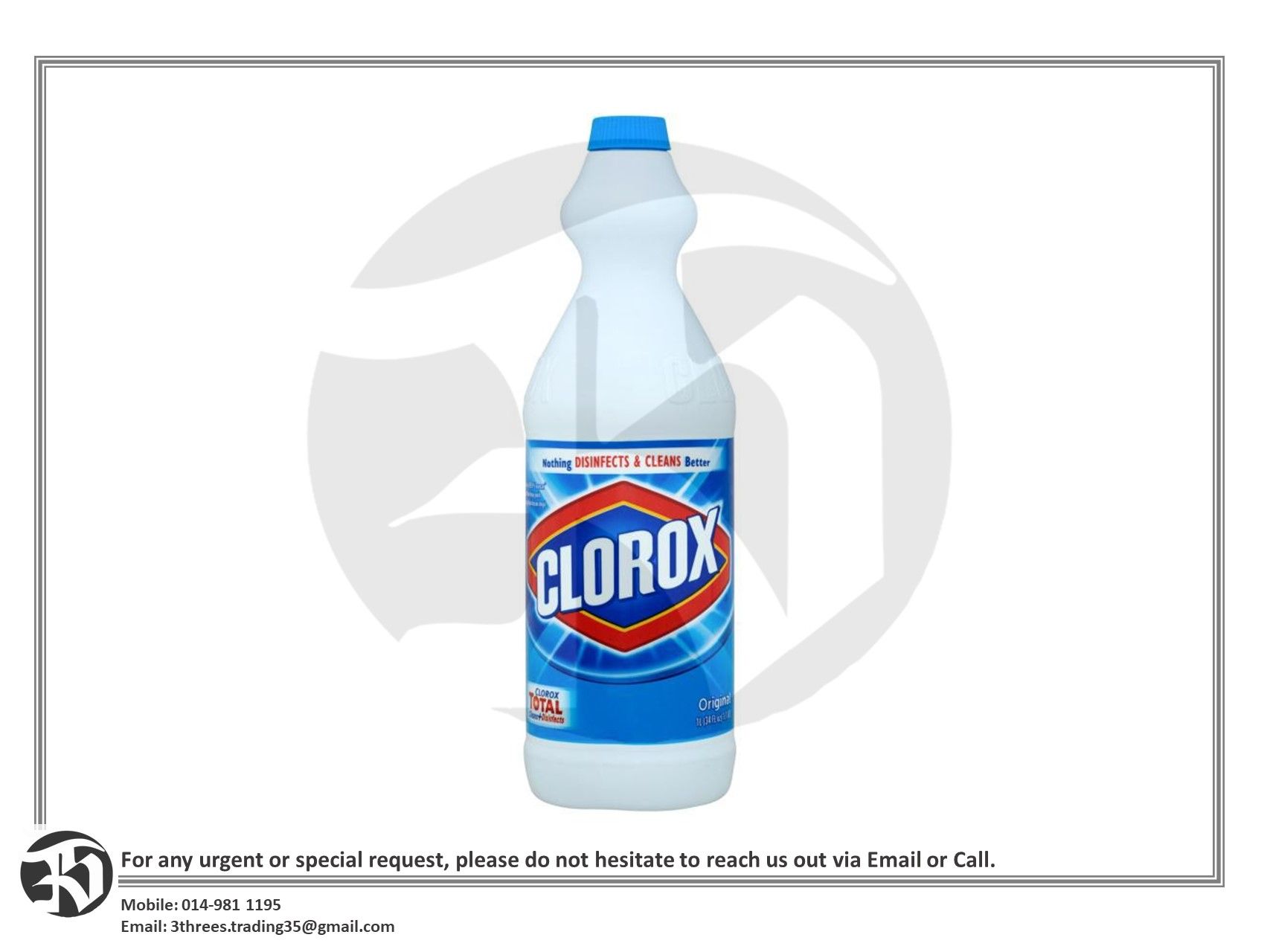 Clorox Liquid Bleach Regular 1L