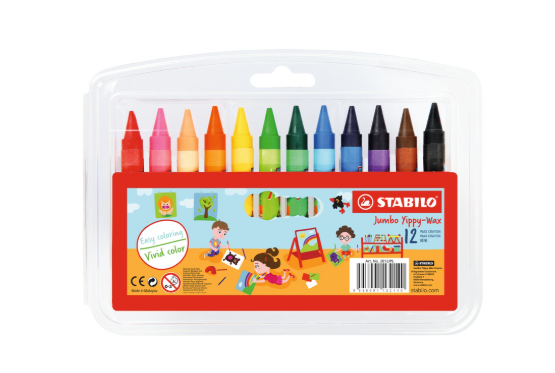 Crayon - STABILO Yippy-Wax Crayons for Kindergarten Kid Crayon 2812- 12's OP-2812-KK