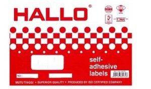 HALLO SELF ADHESIVE WHITE LABEL (10 SHEETS / PAD)
