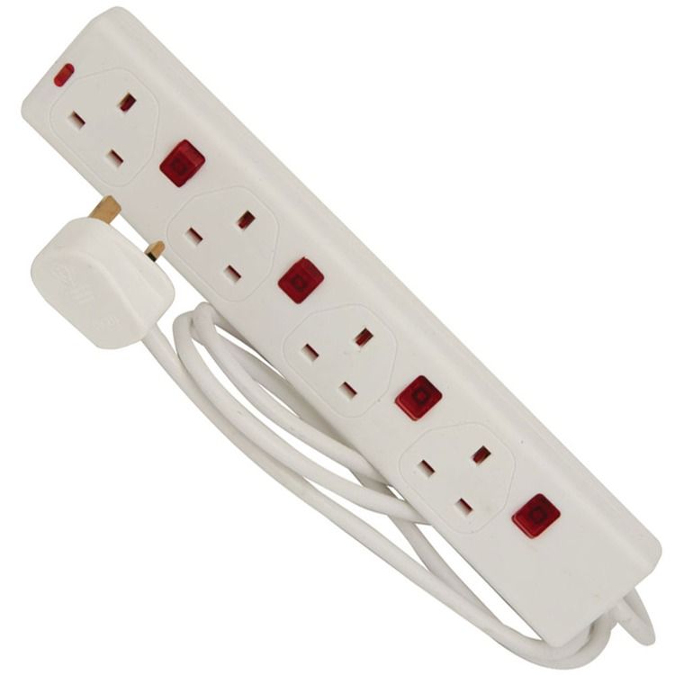 QS Extention Plug 4 Gang 2 Meter