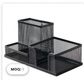 ASTAR MULTIFUNCTIONAL PEN HOLDER WIRE MESH With 3 COMPARTMENT
