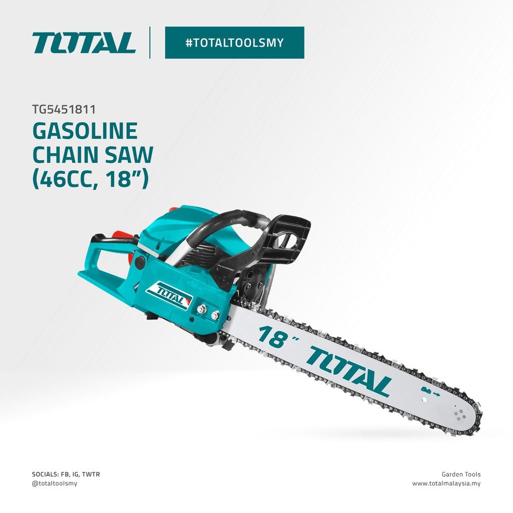 TOTAL GASOLINE CHAIN SAW (46CC 18") - TG5451811