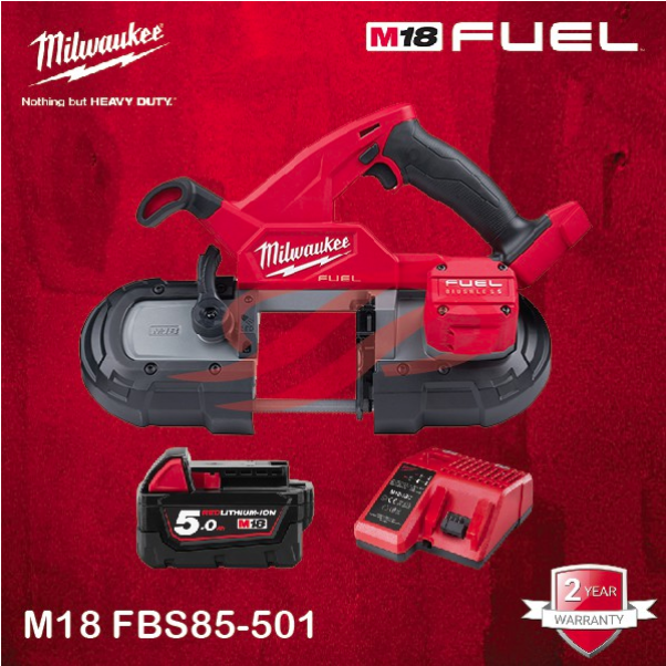 MILWAUKEE M18 FBS85-0 M18 FUEL 85mm Compact Band Saw / With 1 X 5.0Ah