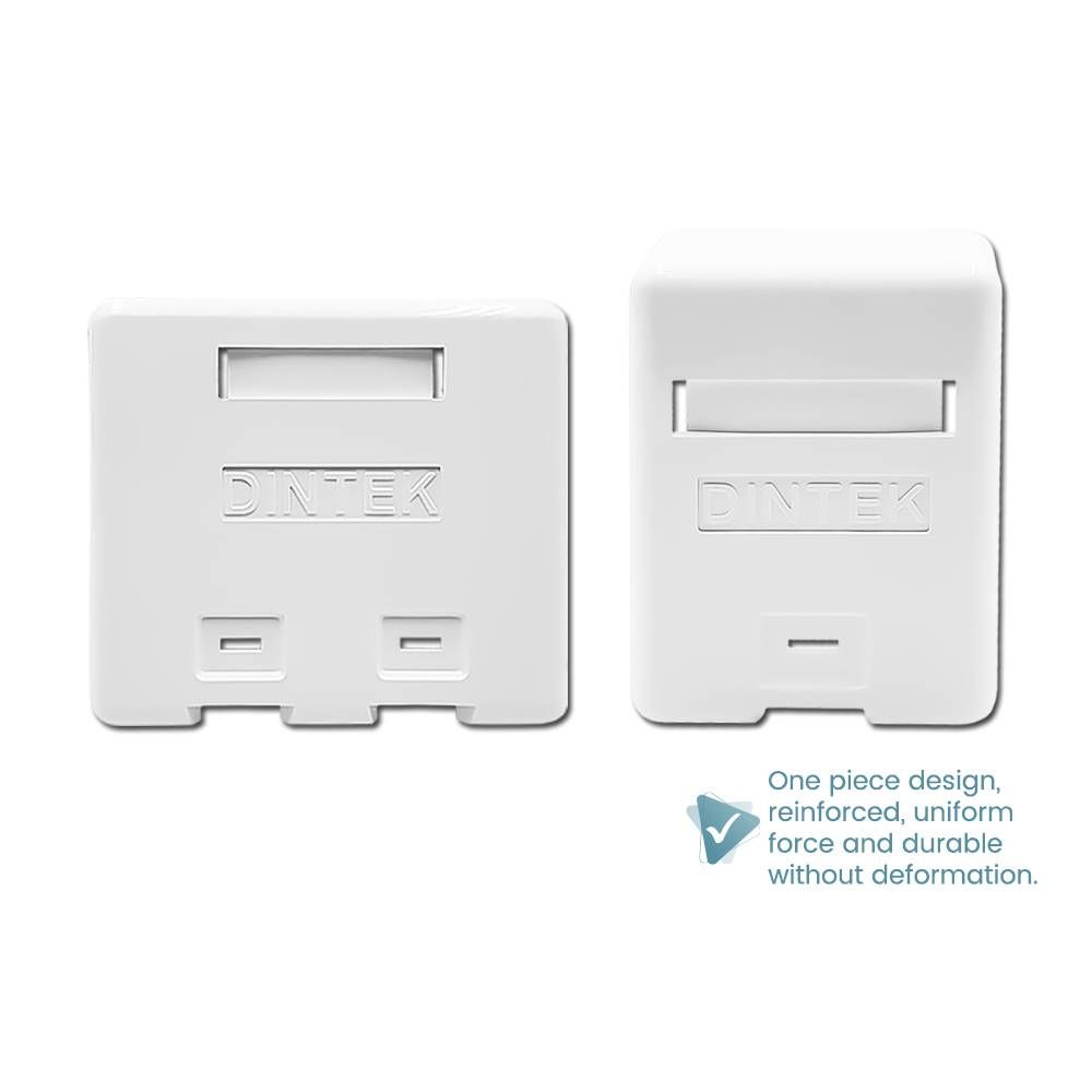 DINTEK SURFACE MOUNTED SINGLE & DUAL RJ45 UNLOADED BOX