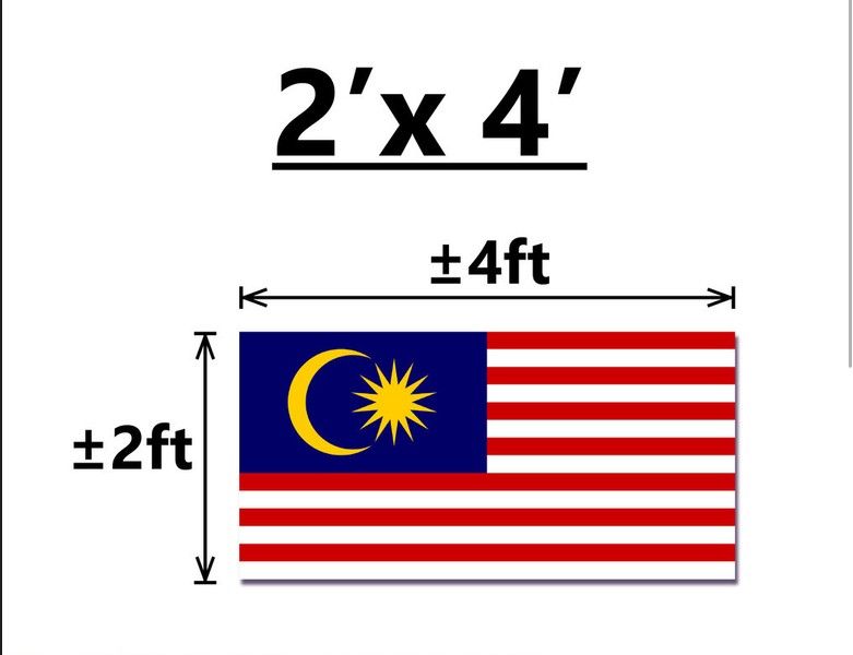 QP MALAYSIA FLAG 2' X 4' F1503 (POLYMESH COTTON)
