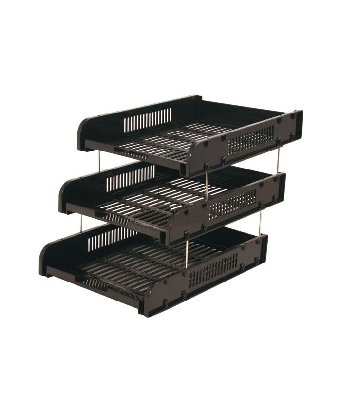 CBE Documentary Tray 3 Tier Black 8012-3 ABS