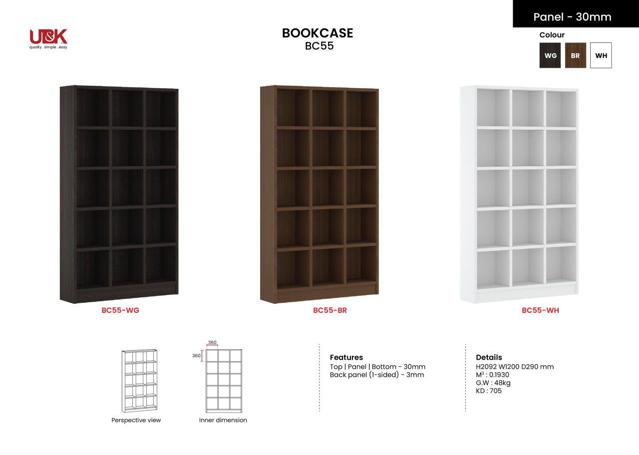 - 15 Hole Book Cabinet  (Thick Panel)