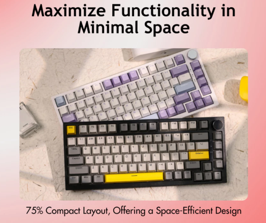 AJAZZ AK820/ AK820 Pro Wireless Gasket Mount Mechanical Keyboard 3 Modes Connection/PBT Double Shot Keycap/Hot-Swappable