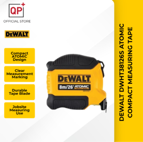 DEWALT DWHT38126S ATOMIC COMPACT SERIES 8M/26' MEASURING TAPE l PITA PENGUKUR l 卷尺拉尺-