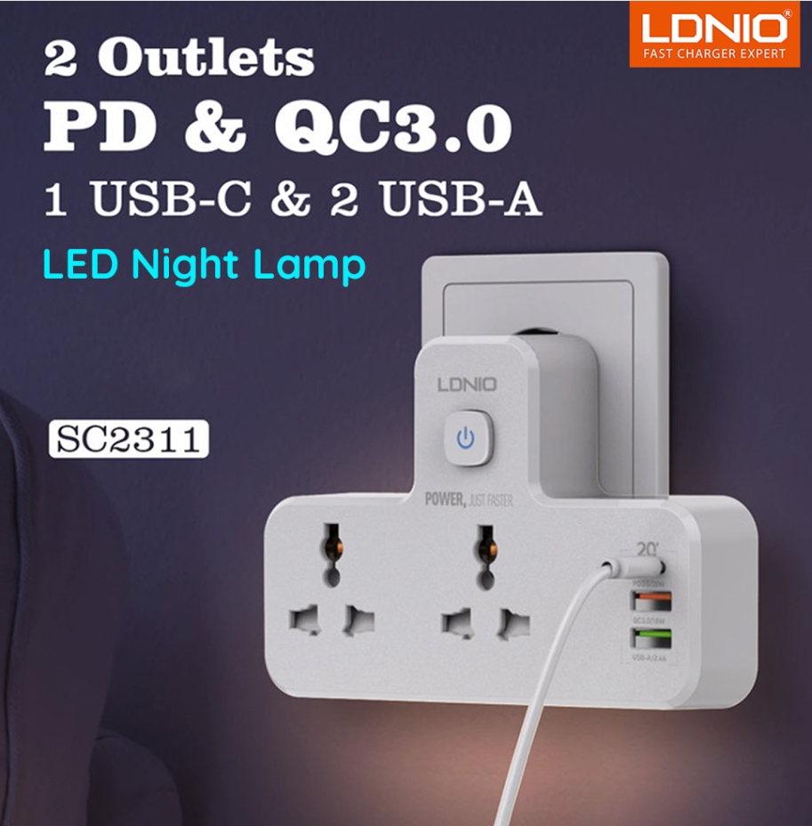 LDNIO POWER SOCKET WITH NIGHT LAMP (SC2311 20W)