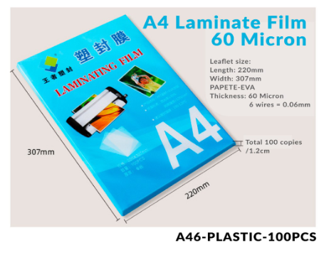 LAMINATE FILM 100PCS PER PACK LAMINATING A4