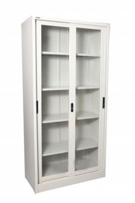 QP Full Height Glass Sliding Door Cabinet