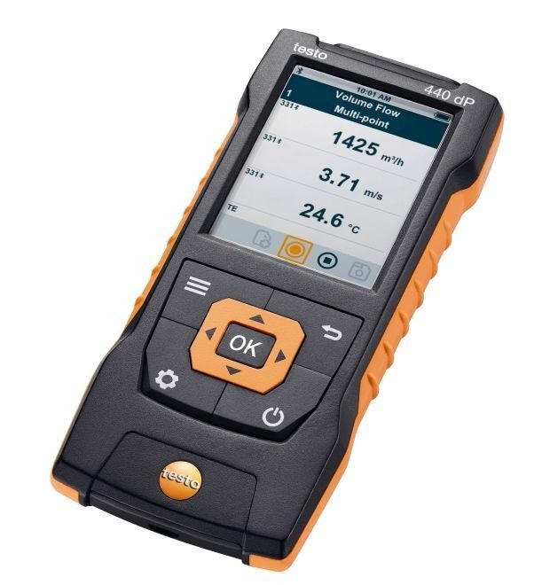Testo Multiple-Probe Air Quality Monitor, 250g Weight, Bluetooth-Compatible - 440 dP Series - 0560 4402
