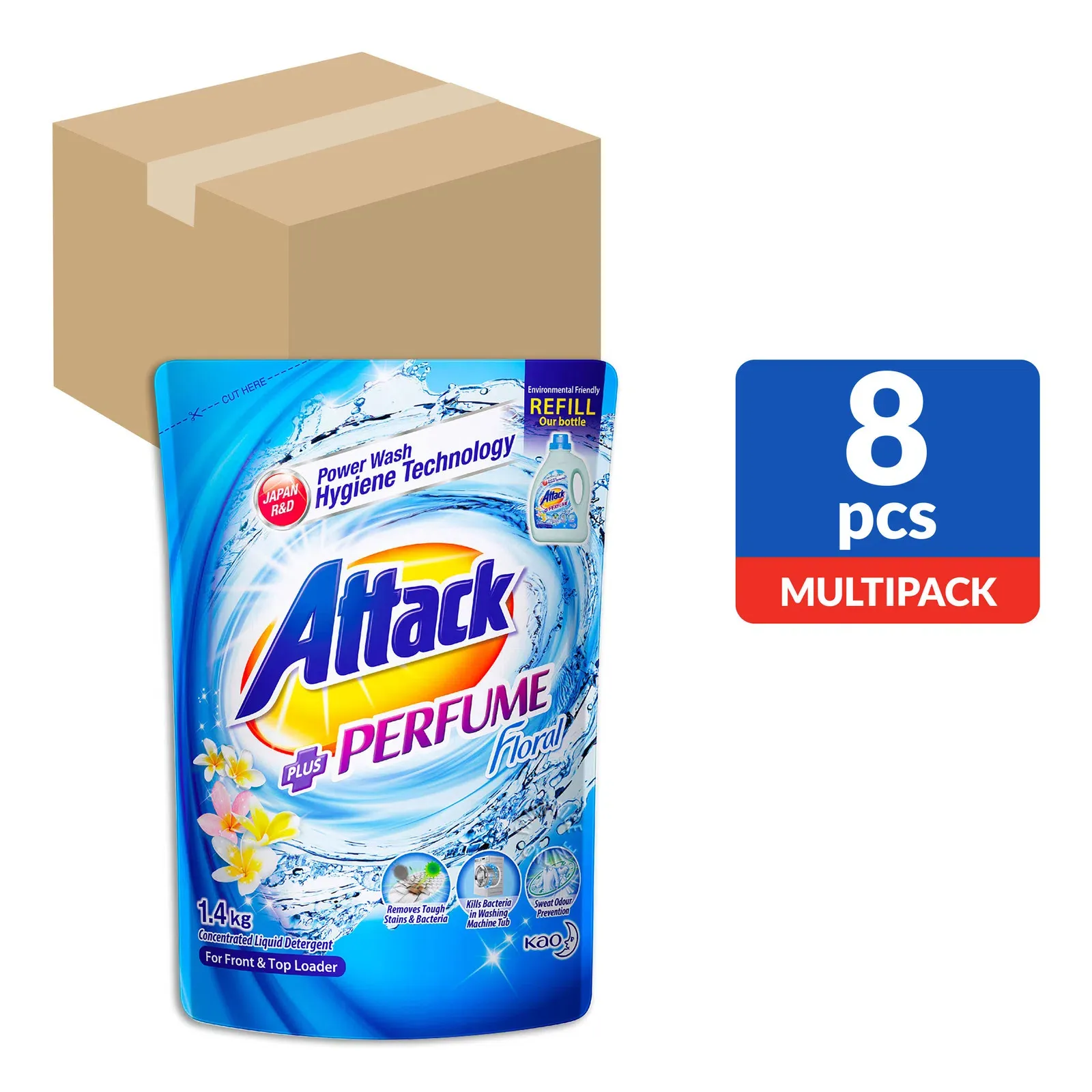 ATTACK FLORAL PERFUME LIQ REF 1.4LT x 8