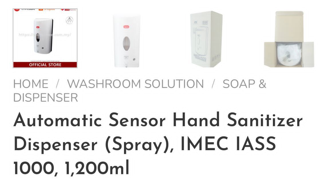 AUTOMATIC SENSOR HAND SANITIZER DISPENSOR (SPRAY)