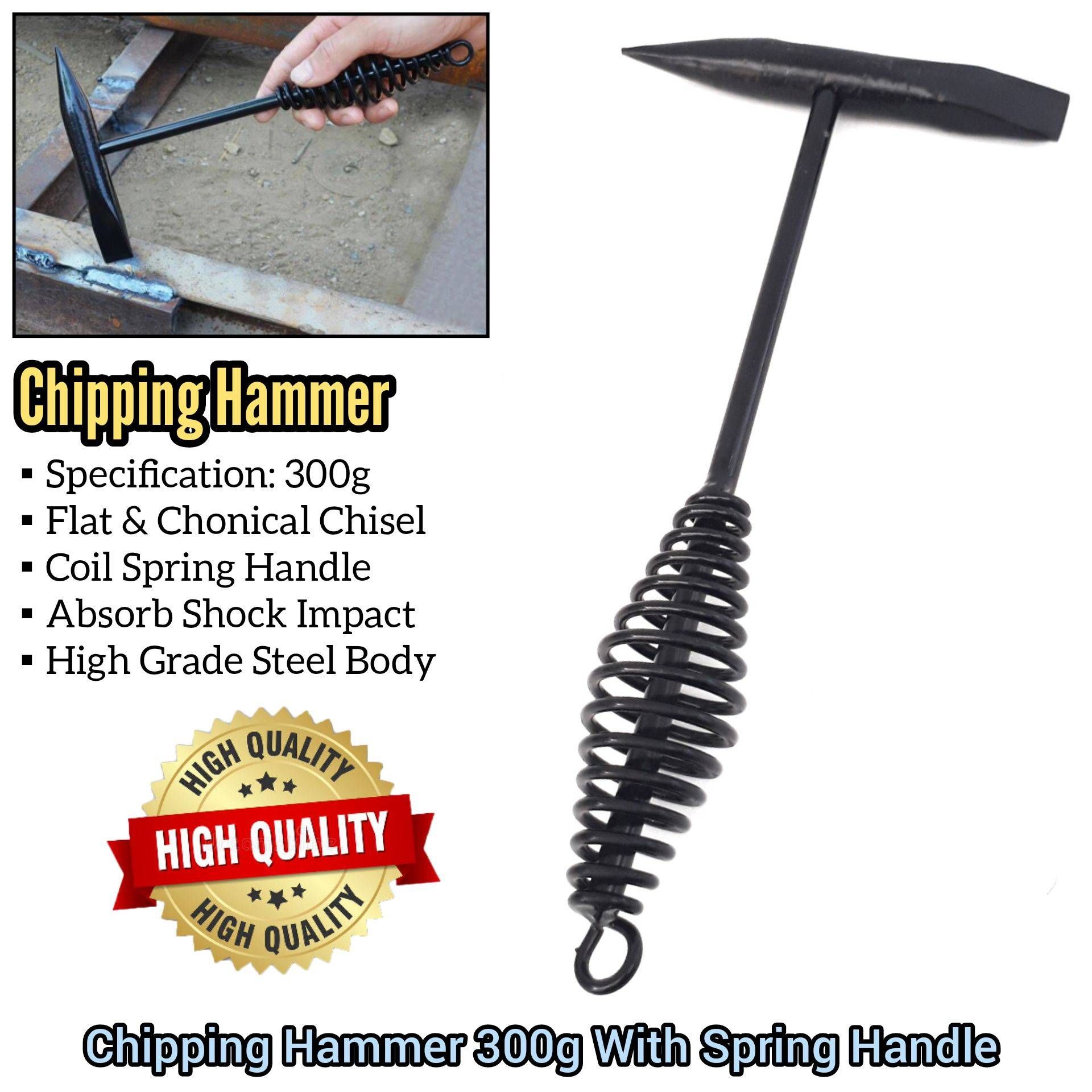 CHIPPING/WELDING HAMMER 300G WITH COIL SPRING HANDLE