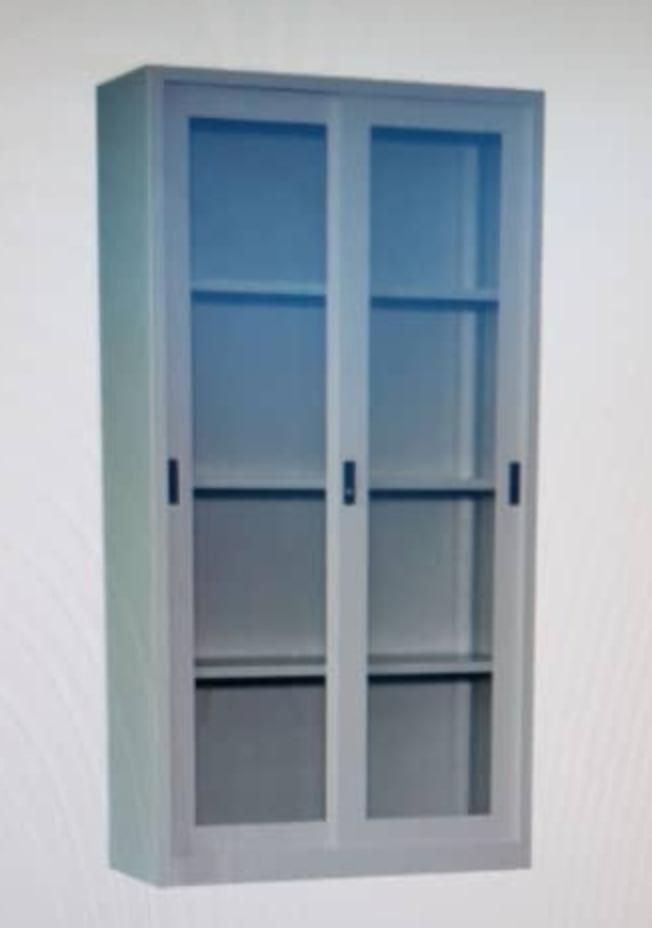 Full height glass sliding door Steel cupboard
