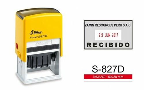 Shiny Self-Inking Dater Stamp Printer S-827D 30mm x 50mm