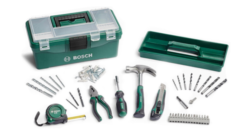 BOSCH TOOLBOX 2607011660 WITH 73 PIECES DIY HANDTOOLS