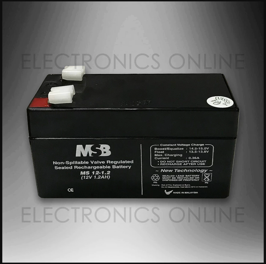 MSB 12V 1.2AH Rechargeable Sealed Lead Acid Battery MS12-1.2 Suitable for Solar Panel