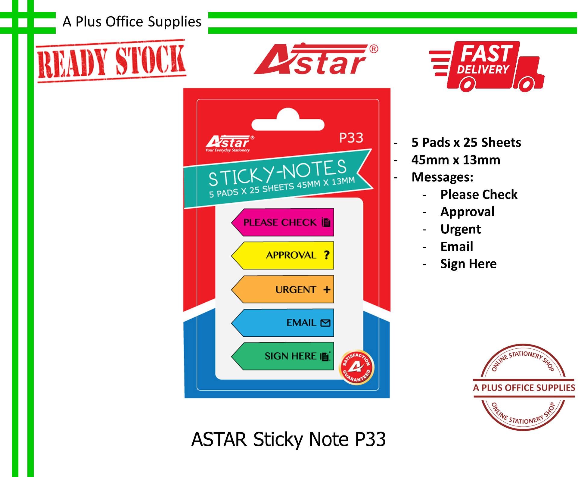 ASTAR Sticky Note P33 45mm x 13mm / Nota Berpelekat Sendiri