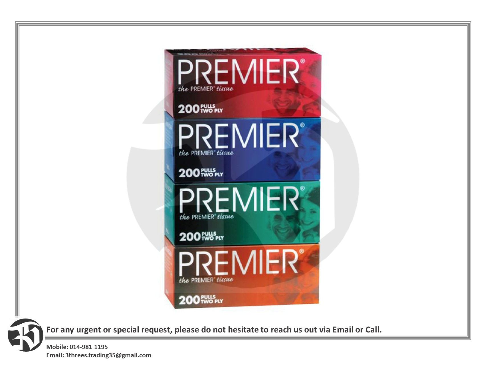 Premier Facial Tissue 2 Ply 4 x 200 sheets