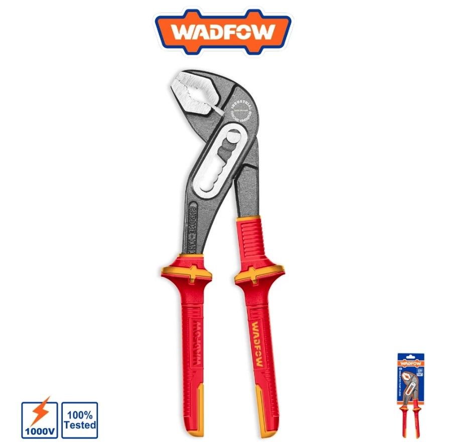 WADFOW INSULATED PUMP PLIERS (10", 1000V) BLACK FINISHED & POLISHED, INSULATED HANDLE WPL6310