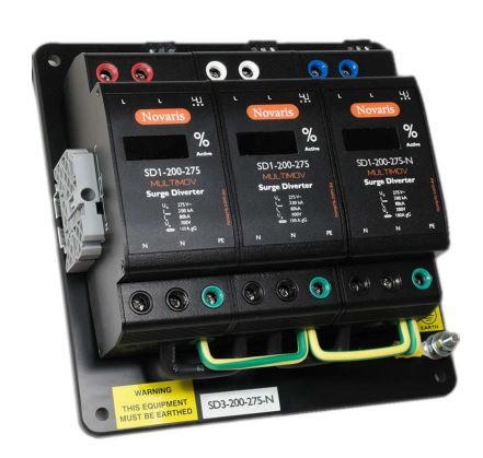 Surge Diverter, MULTIMOV, 3 Phase, 200kA, 275VAC, Digital Display, All mode, Alarm contact SD3-200-275-N