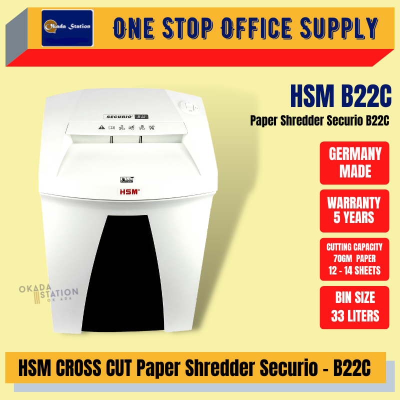 HSM Paper Shredder Securio B22C / Paper Shredder / Cross Cut
