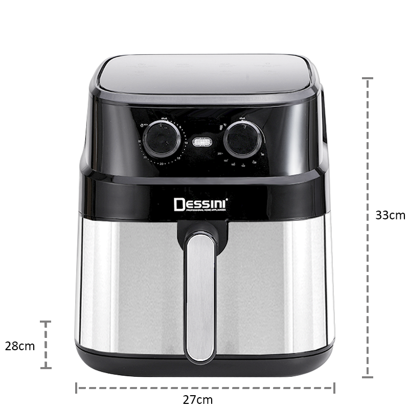 DESSINI ITALY 8L Electric Air Fryer Convection Oven Toaster Timer Oil Free Roaster Breakfast Machine Ketuhar