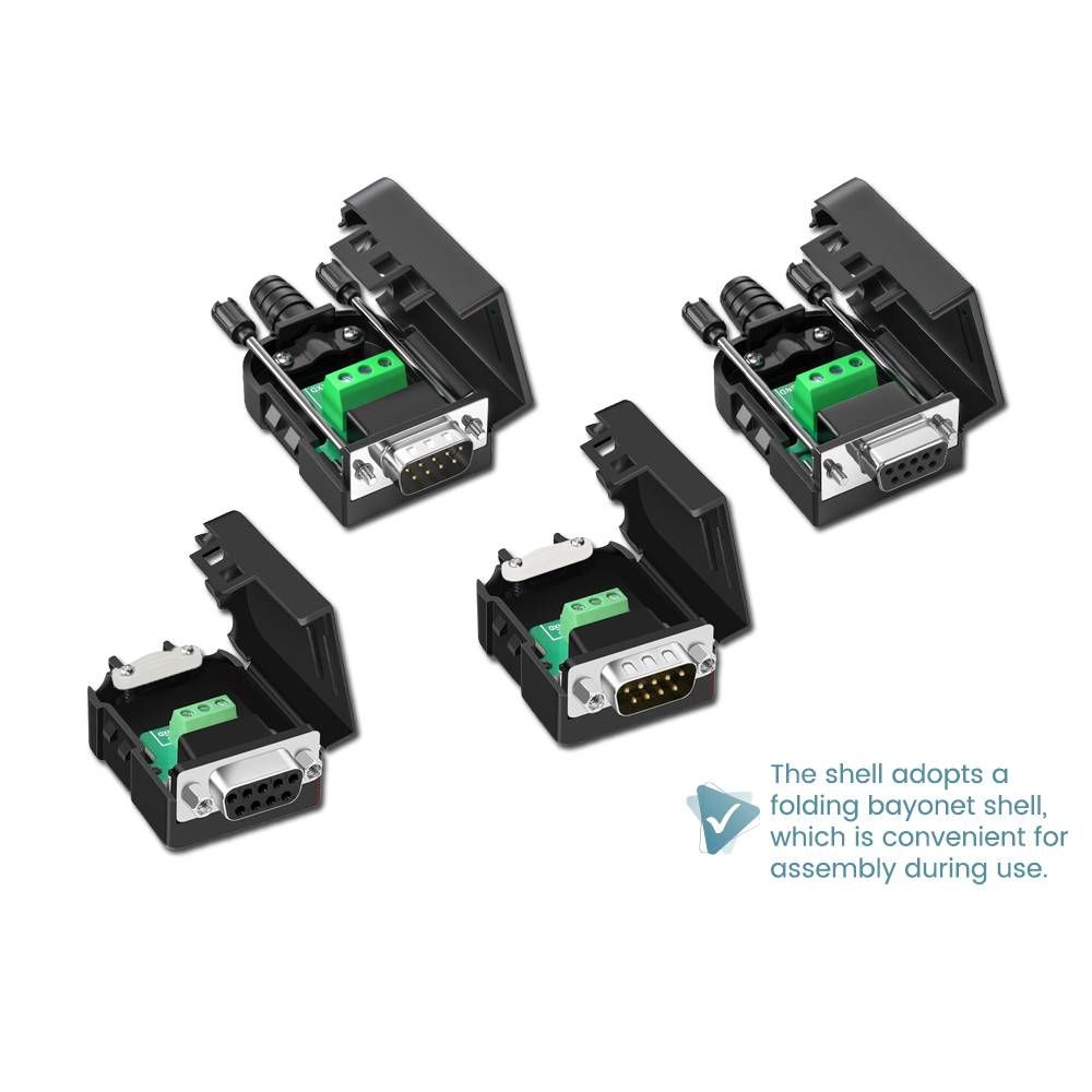 STPlus DB9 COM RS232 TRANSFER-FREE SIGNALS TERMINALS MALE FEMALE CONNECTOR SOLDERLESS