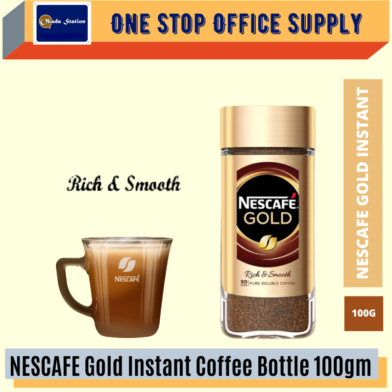 NESCAFE Gold Instant 100g Bottle(Glass Jar) /Nescafe /Gold Instant /Coffee /Nescafe Gold Instant Coffee Bottle