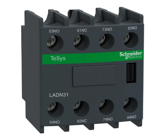 Schneider Electric Auxiliary Contact Block, 4 Contact, 1NC + 3NO, Front Mount, LADN31