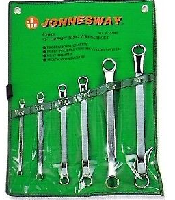 JONNESWAY 6PCS 45掳 OFFSET RING WRENCH SET (SAE)