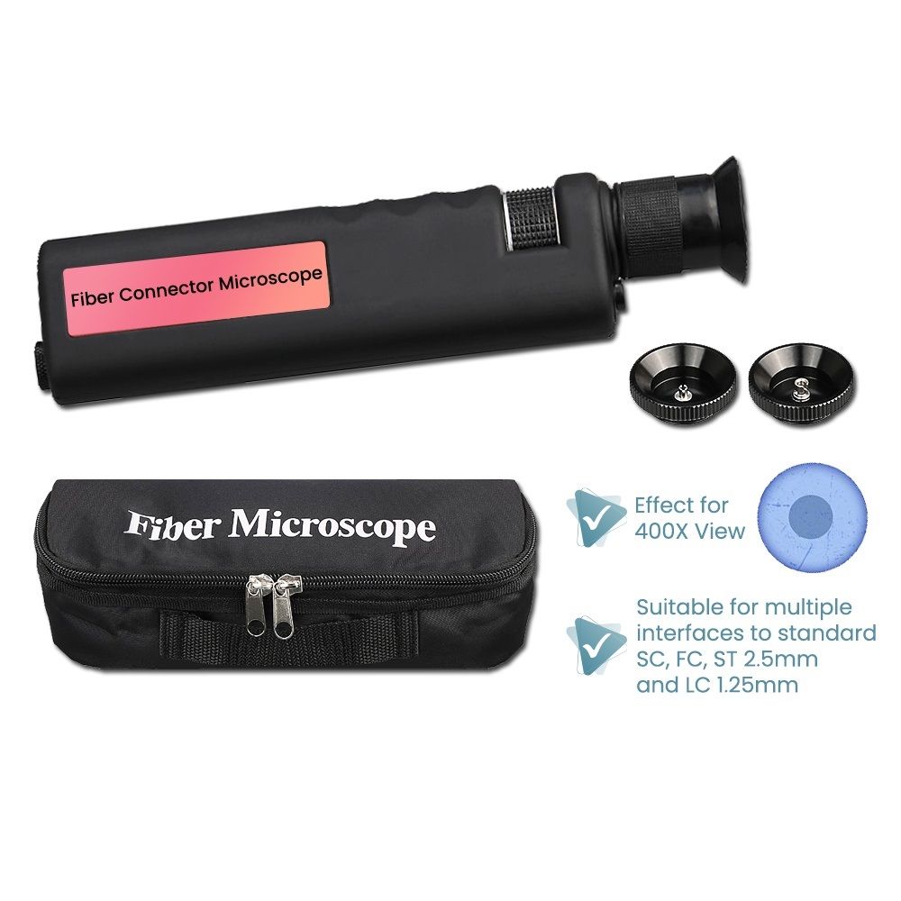 OEM Fiber Optical Handheld 400x Inspection Microscope LED Illumination Anti Slip Rubber