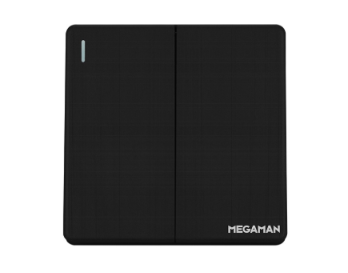 SE SETIA ELECTRIC MEGAMAN YTZ8- 2GANG 1WAY SWITCH BLACK