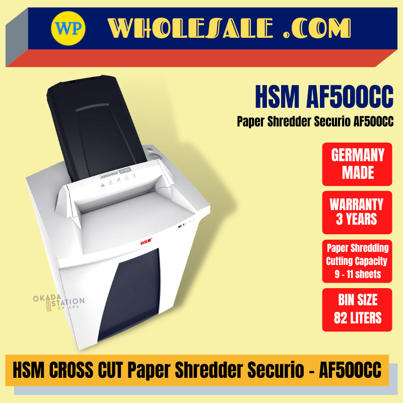 HSM / PAPER SHREDDER / CROSS CUT / SECURIO / AF500CC / SHREDDER MACHINE / OFFICE SHREDDER