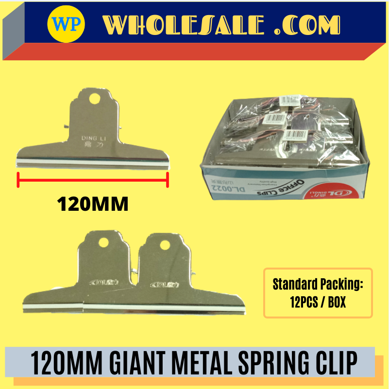 SPRING CLIP / CLIP / METAL / GIANT / 120MM / METAL CLIP / GIANT CLIP / BULLDOG CLIP / BINDER CLAMPS CLIPS