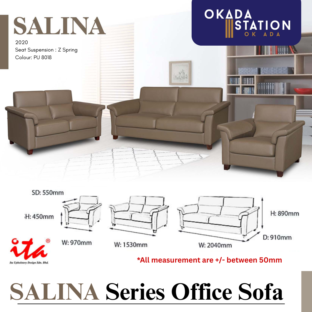SALINA SERIES OFFICE SOFA - ALL SIZE / SINGLE SEATER / DOUBLE SEATER / TRIPLE SEATER / 1+2+3 SEATER SET / VISITOR SOFA / PU LEATHER / FABRIC / SOFA PELAWAT / SOFA PEJABAT / SOFA / SALINA 2020