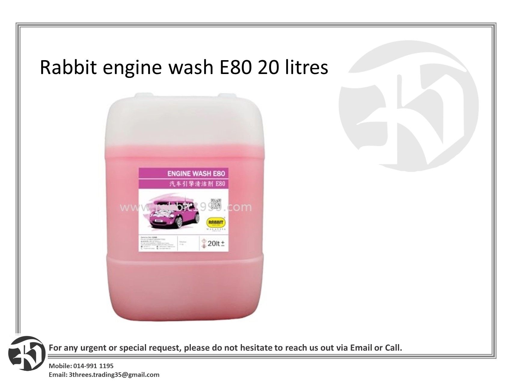 Rabbit engine wash E80 20 litres