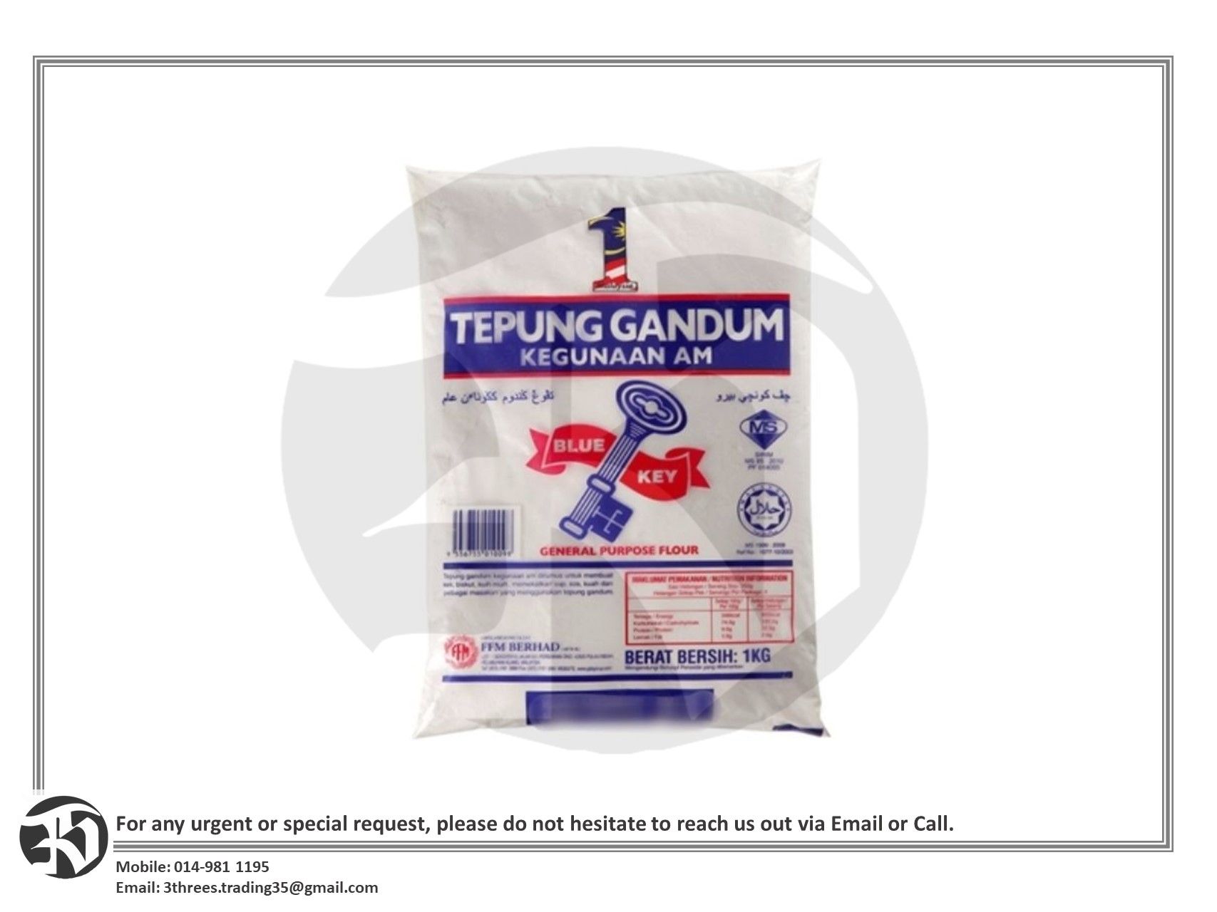 Tepung Gandum Blue Key / Wheat Flour 1kg